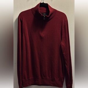 J. Crew Mercantile Men’s Merino Wool Blend 1/4 Zip Sweater. Burgundy. Size Large